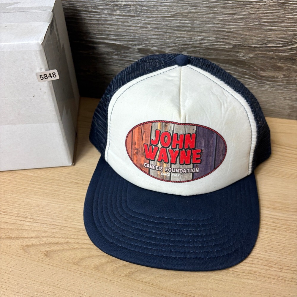 John‎ Wayne Hat Cap Snap Back Blue Trucker Cancer Foundation Adjustable - Picture 8 of 8